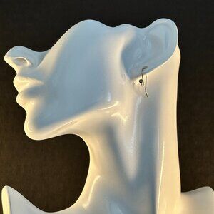 ✨ Modern Minimalist Sterling Silver Diamond Chip Earrings | Sculptural Design